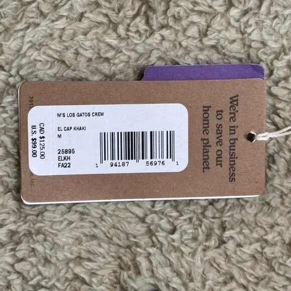 Patagonia Men's Deep Pile Los Gatos Crew Pullover Fleece Khaki/Beige Size M NWT - Picture 5 of 9